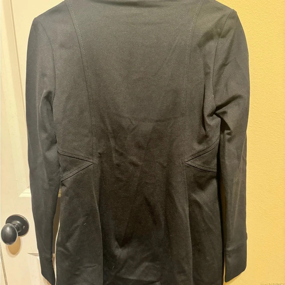 White House Black Market Asymmetrical Cowl Neck Jacket Front Zipper Sz 2 - Picture 13 of 16